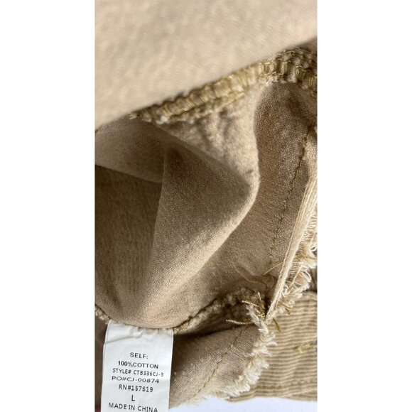 12TH TRIBE Women's Beige Corduroy Crop Button Front Jacket NWT Large - Picture 4 of 6
